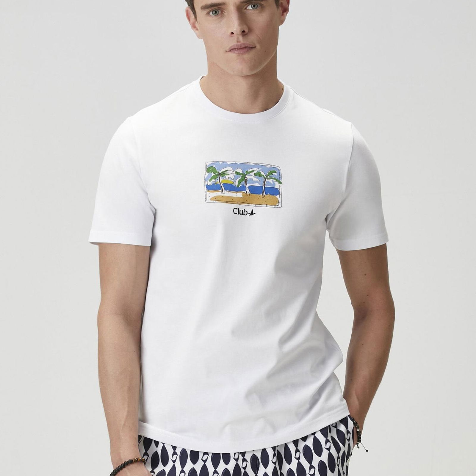 Beymen Club Erkek Beyaz Baskılı T-shirt