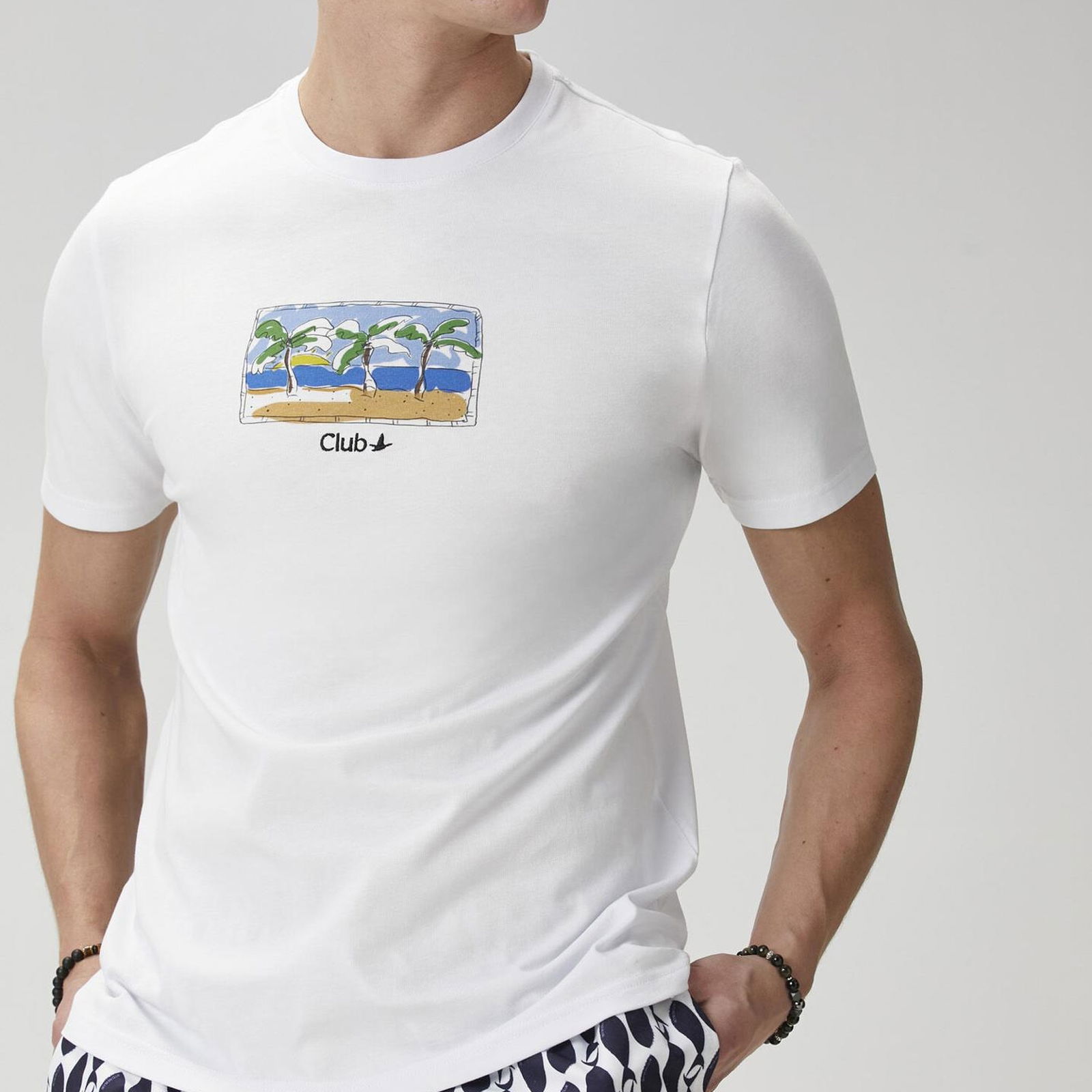 Beymen Club Erkek Beyaz Baskılı T-shirt