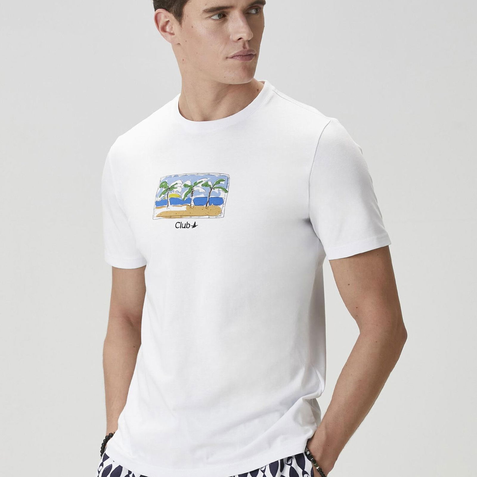 Beymen Club Erkek Beyaz Baskılı T-shirt