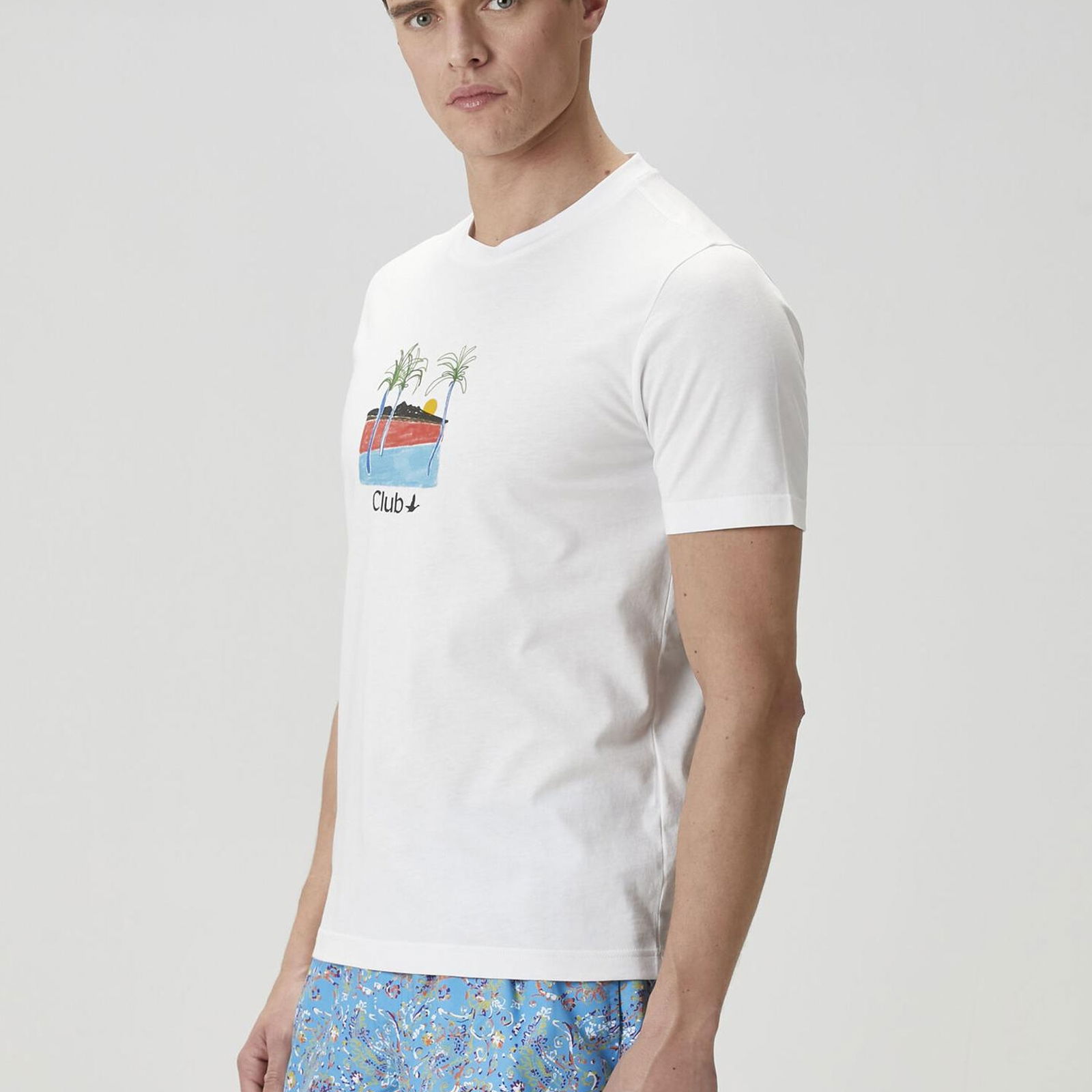 Beymen Club Erkek Beyaz Baskı Detaylı T-shirt