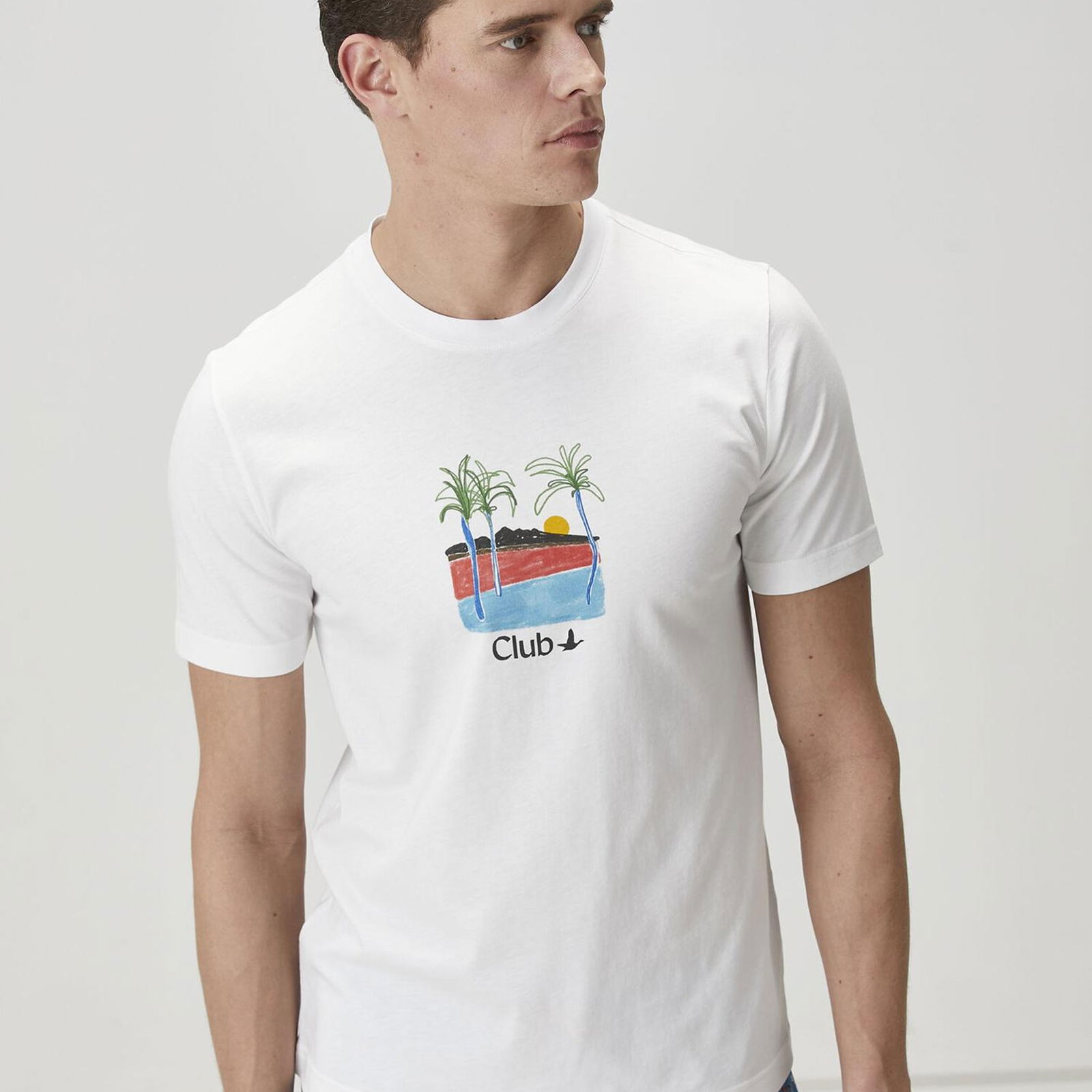 Beymen Club Erkek Beyaz Baskı Detaylı T-shirt