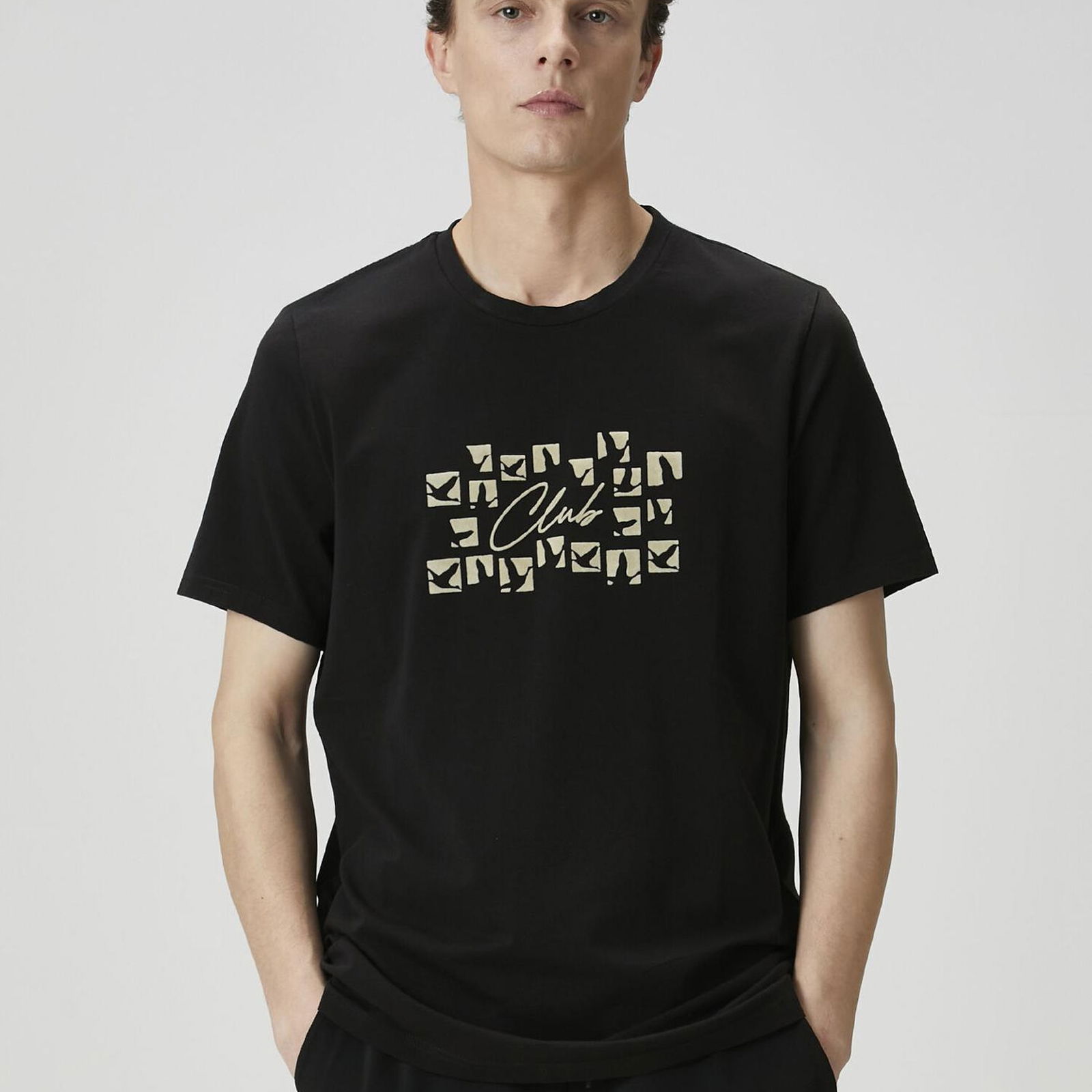 Beymen Club Erkek Siyah Baskılı T-shirt
