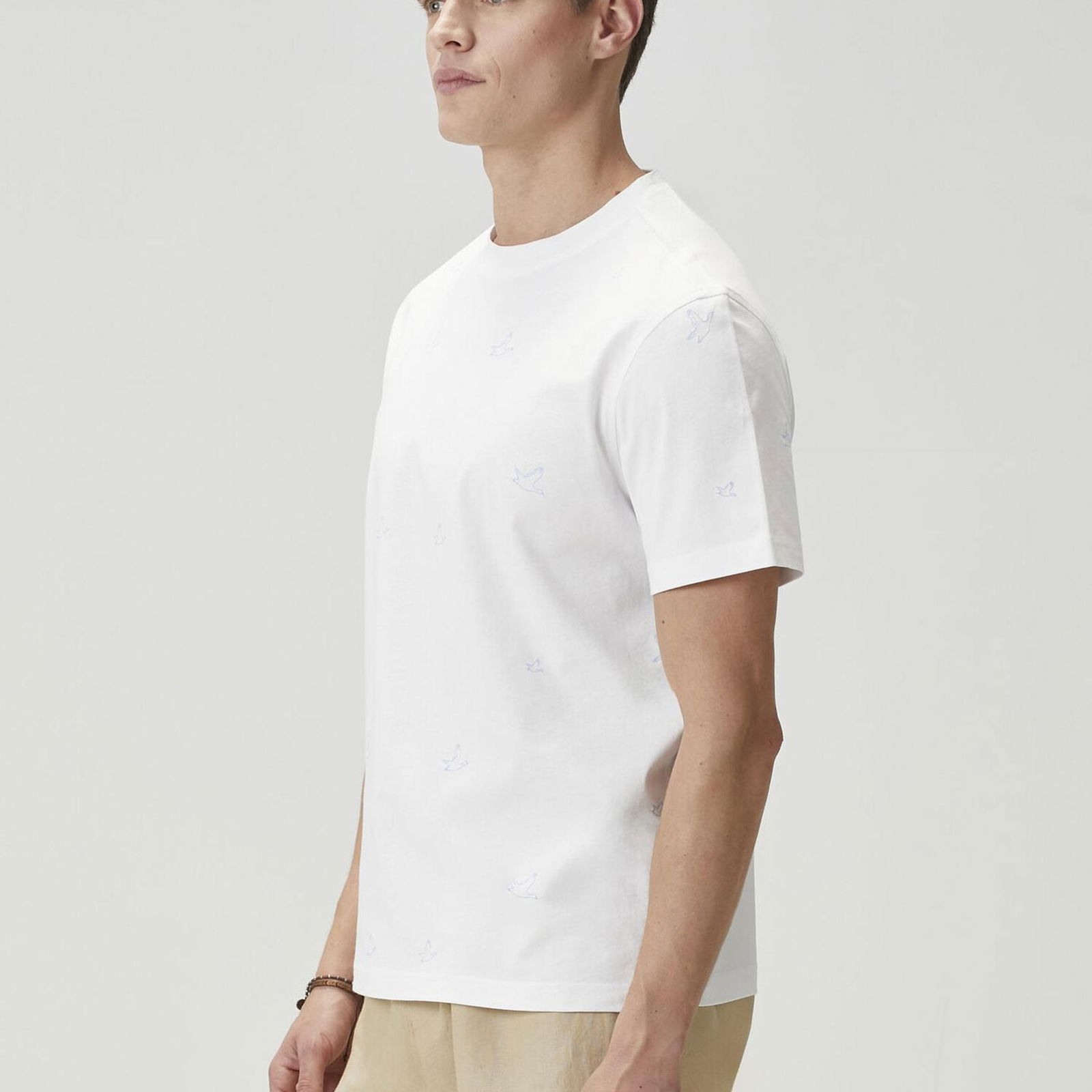 Beymen Club Erkek Beyaz Kaz Nakışlı T-shirt
