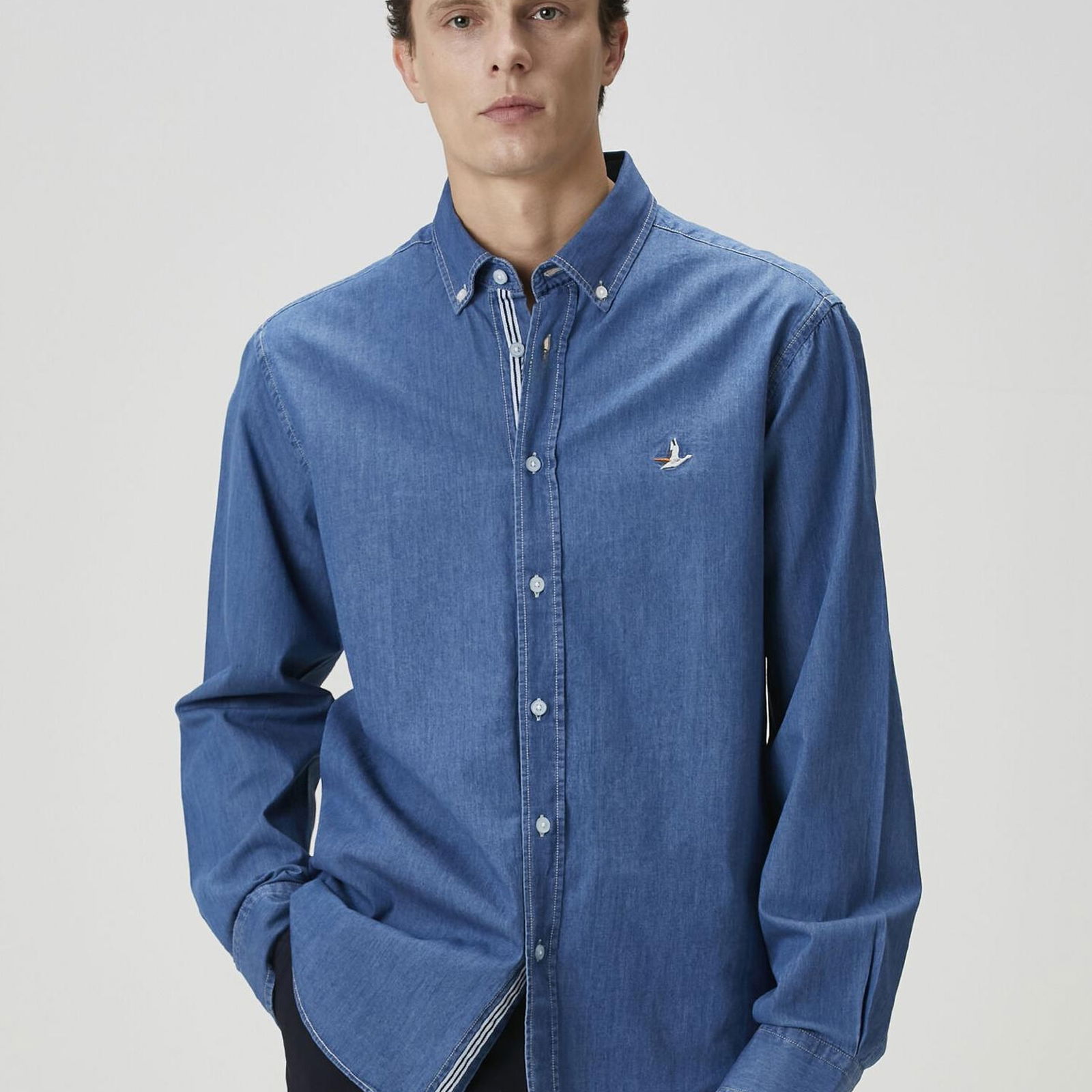 Beymen Club Erkek Comfort Fit Koyu Mavi Denim Gömlek