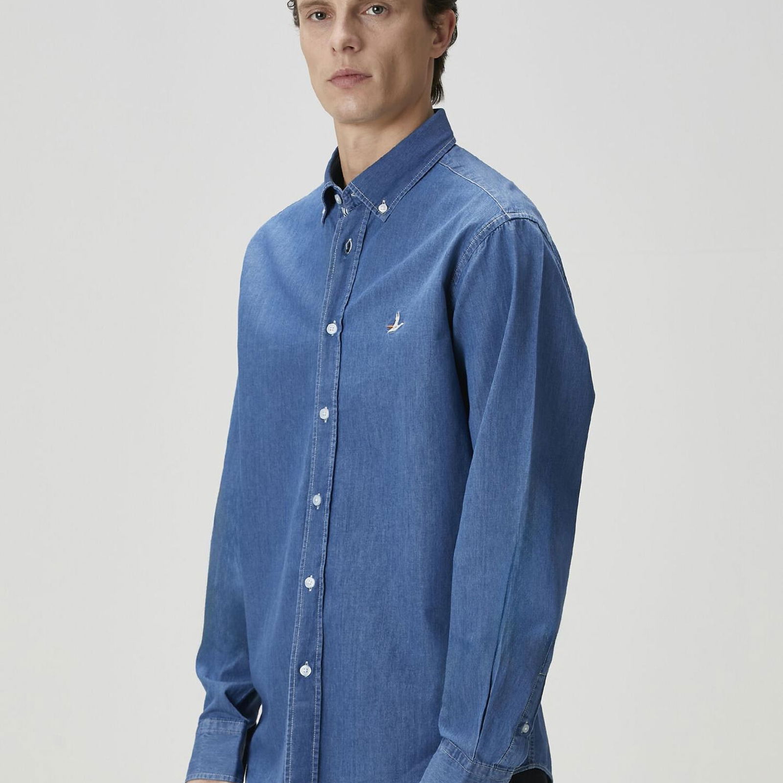 Beymen Club Erkek Comfort Fit Koyu Mavi Denim Gömlek