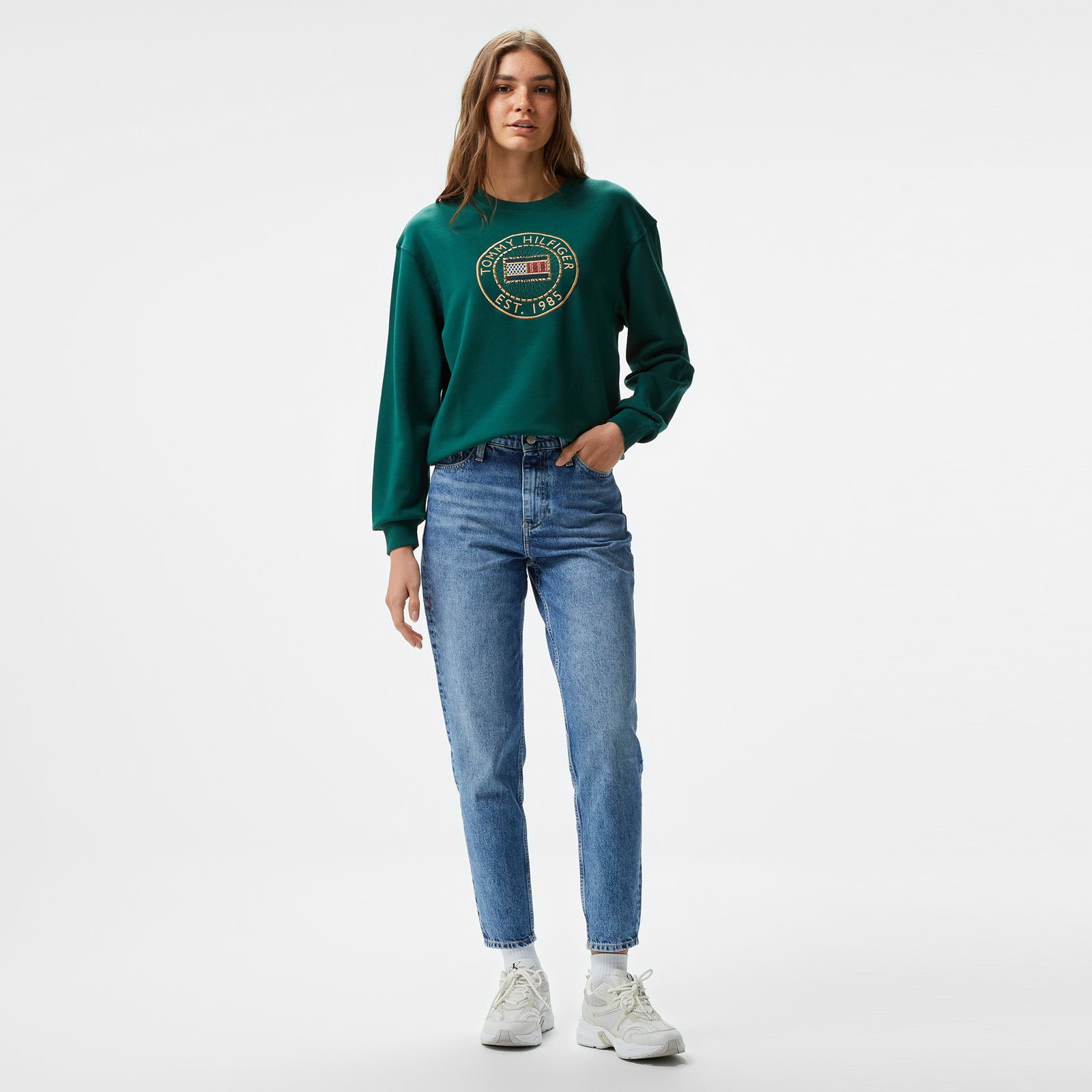 Tommy Hilfiger Nautical Emb Kadın Yeşil Sweatshirt