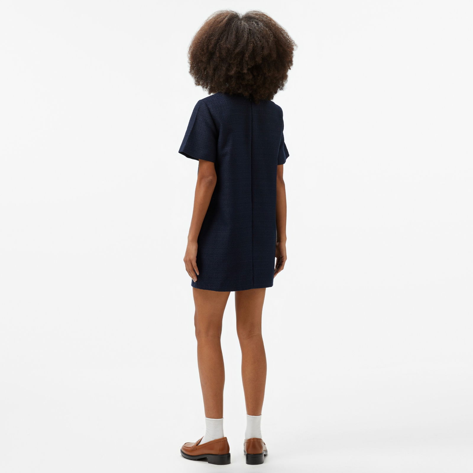 Tommy Hilfiger Tweed Short Shift Kadın Mavi Elbise