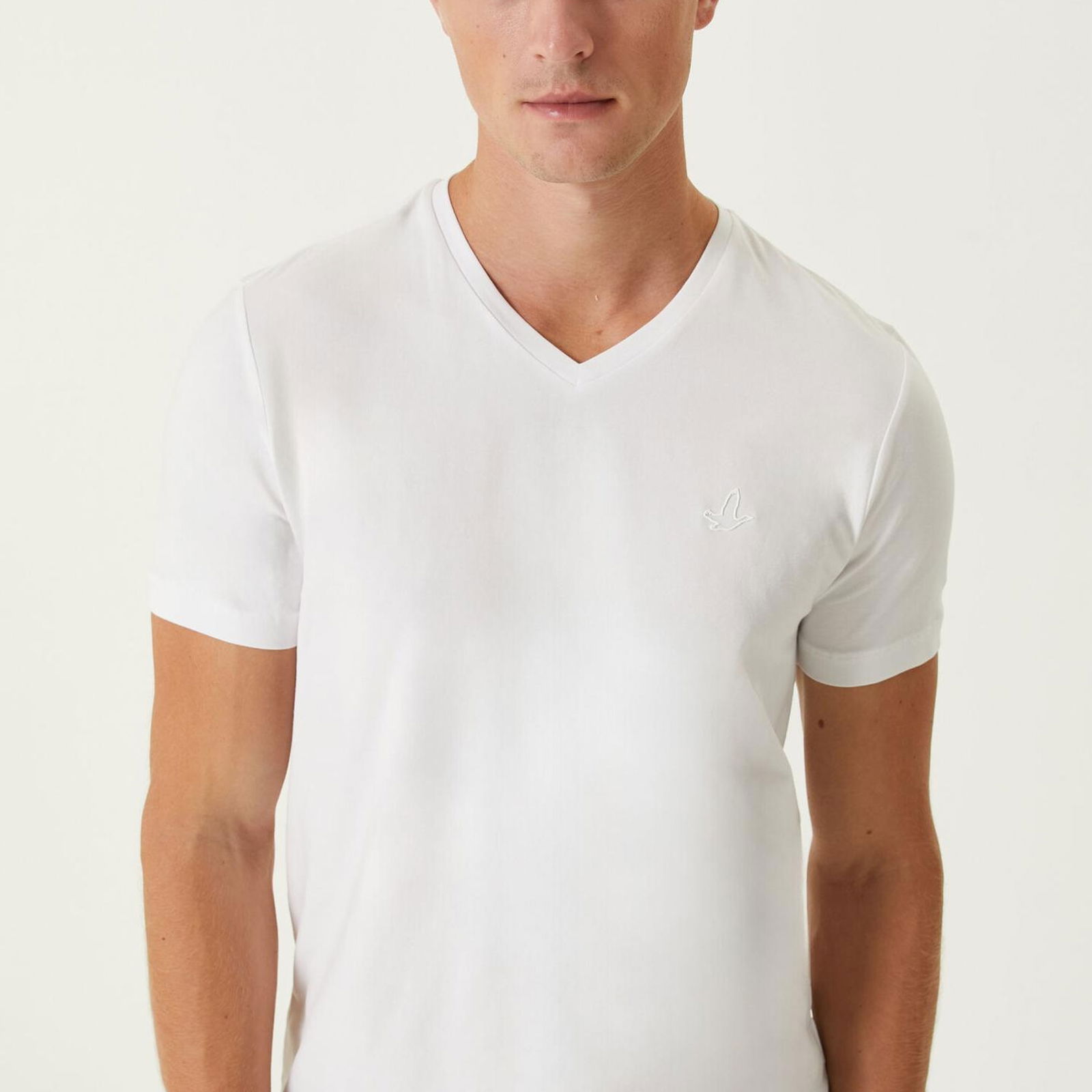 Beymen Club Erkek Beyaz V Yaka T-shirt