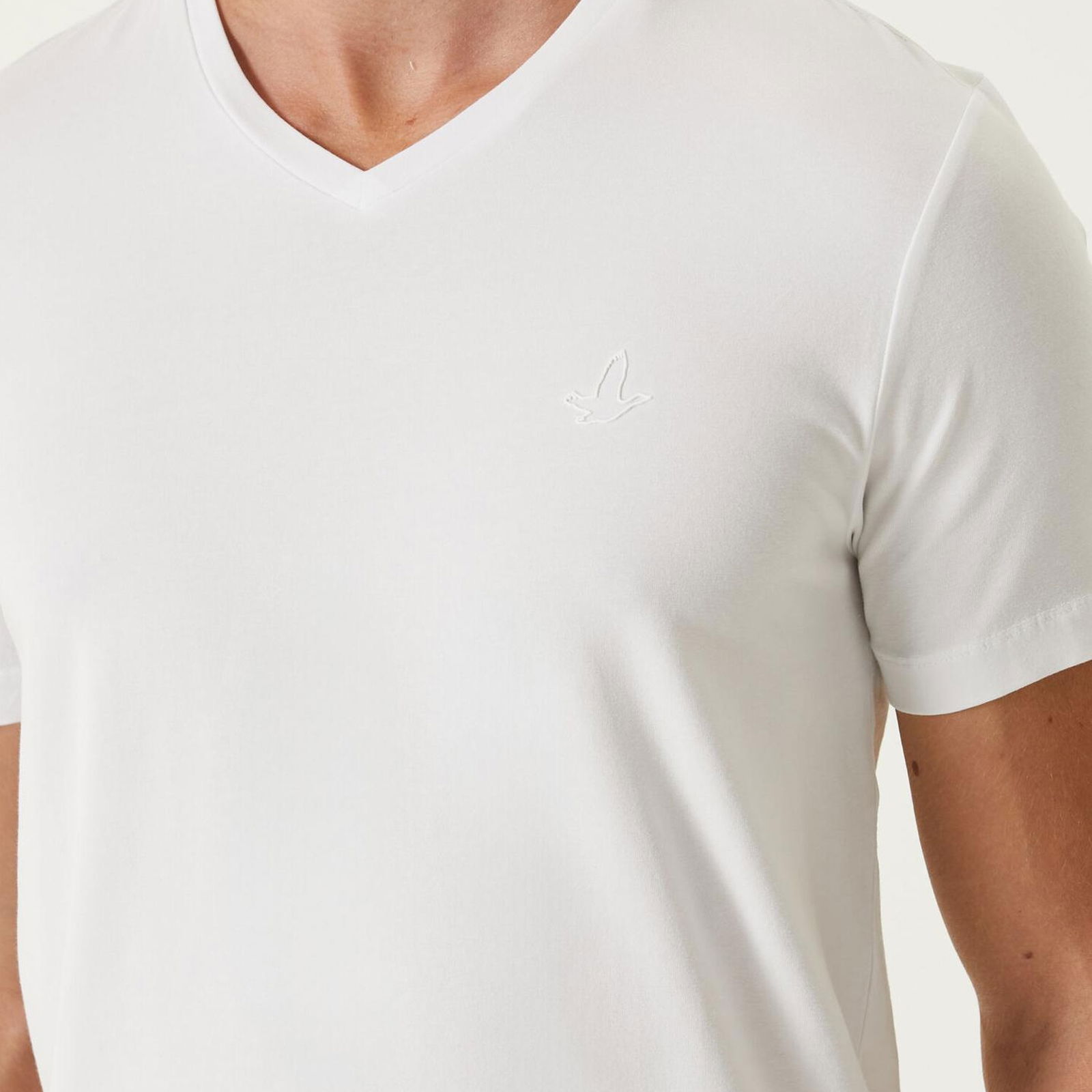 Beymen Club Erkek Beyaz V Yaka T-shirt