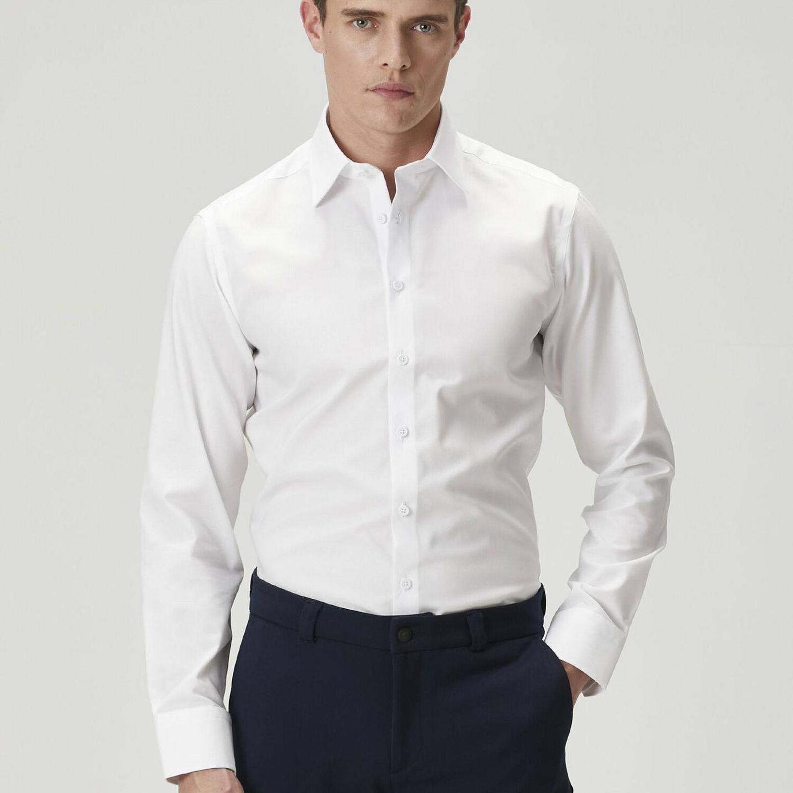 Beymen Club Erkek Slim Fit Beyaz Non-iron Oxford Gömlek