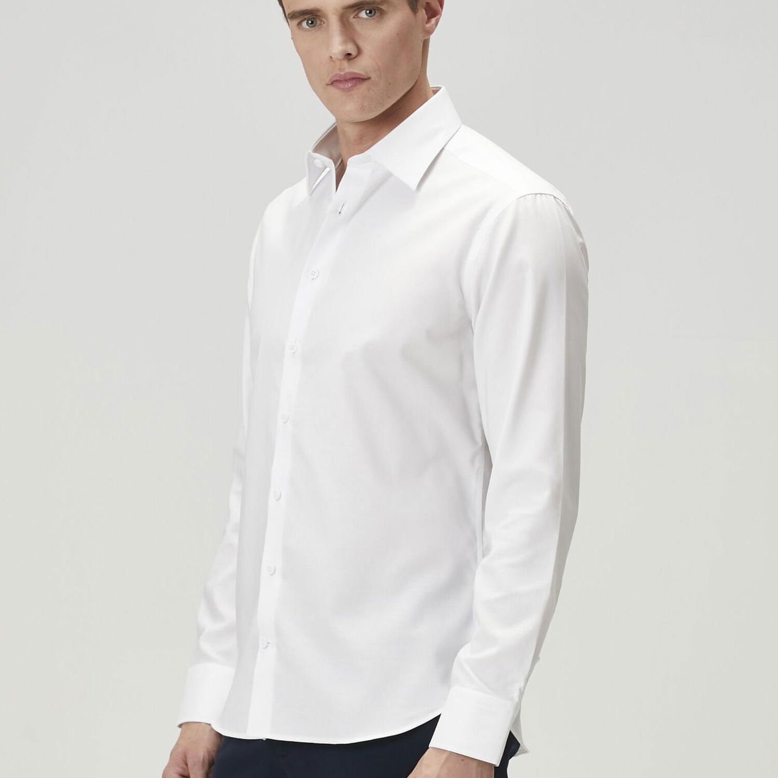 Beymen Club Erkek Slim Fit Beyaz Non-iron Oxford Gömlek