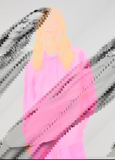  Beymen Club Kadin Oversize Pembe Keten Gömlek