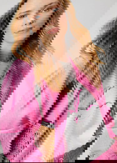  Beymen Club Kadin Oversize Pembe Keten Gömlek