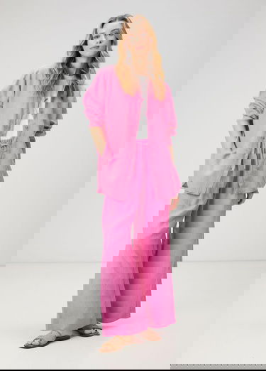  Beymen Club Kadin Oversize Pembe Keten Gömlek