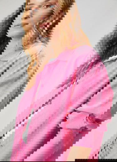  Beymen Club Kadin Oversize Pembe Keten Gömlek