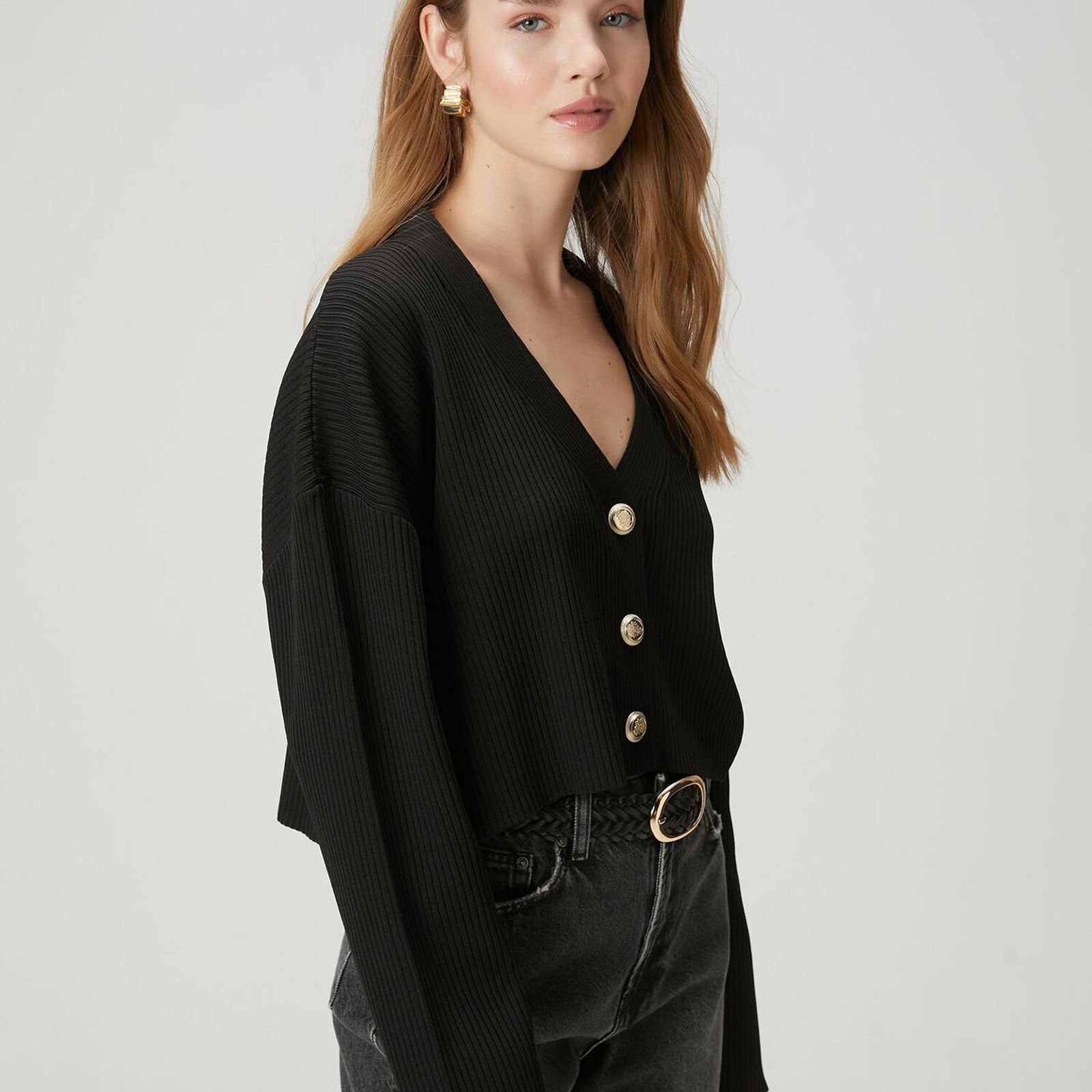 Beymen Club Kadin Siyah Crop Hırka