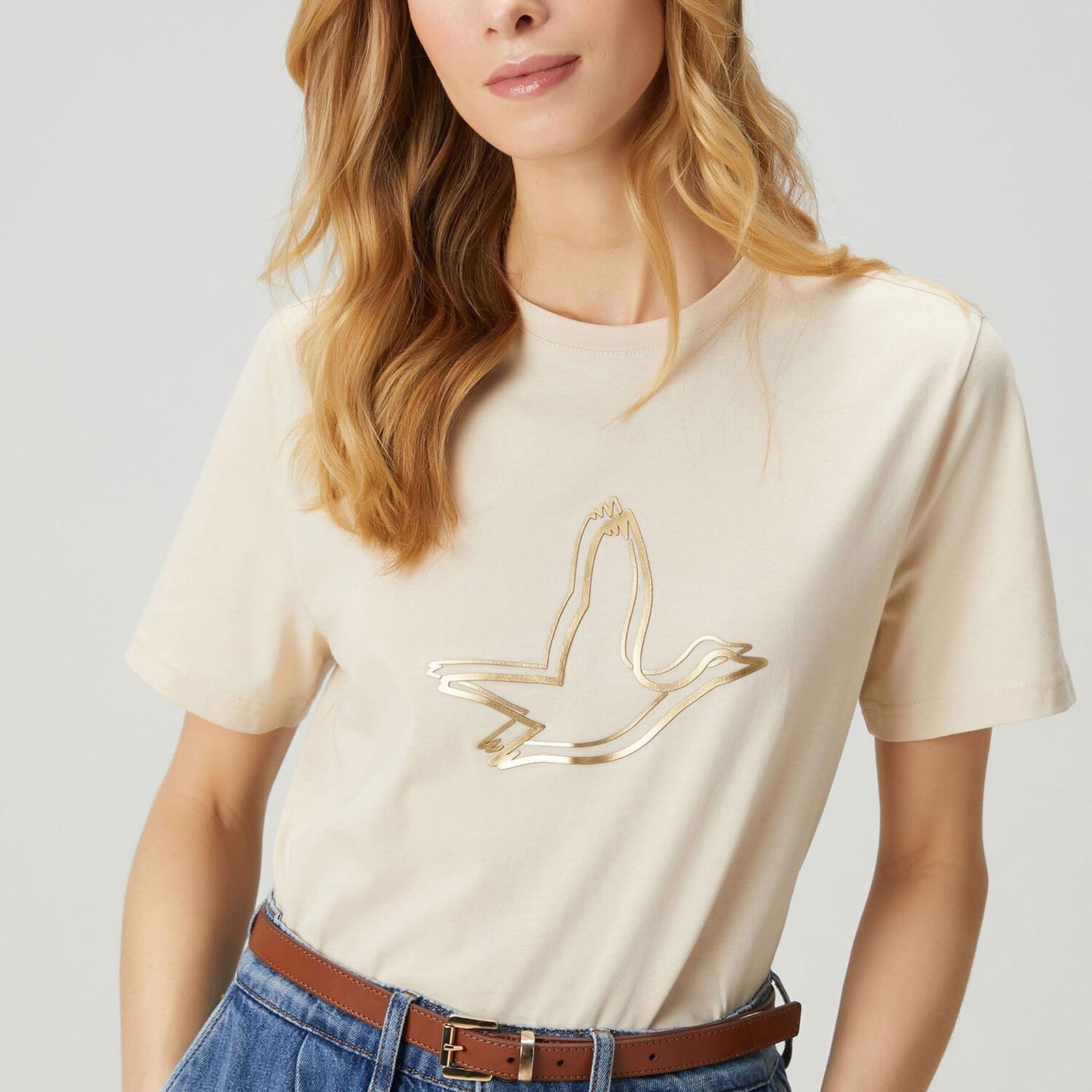 Beymen Club Kadin Bej T-shirt