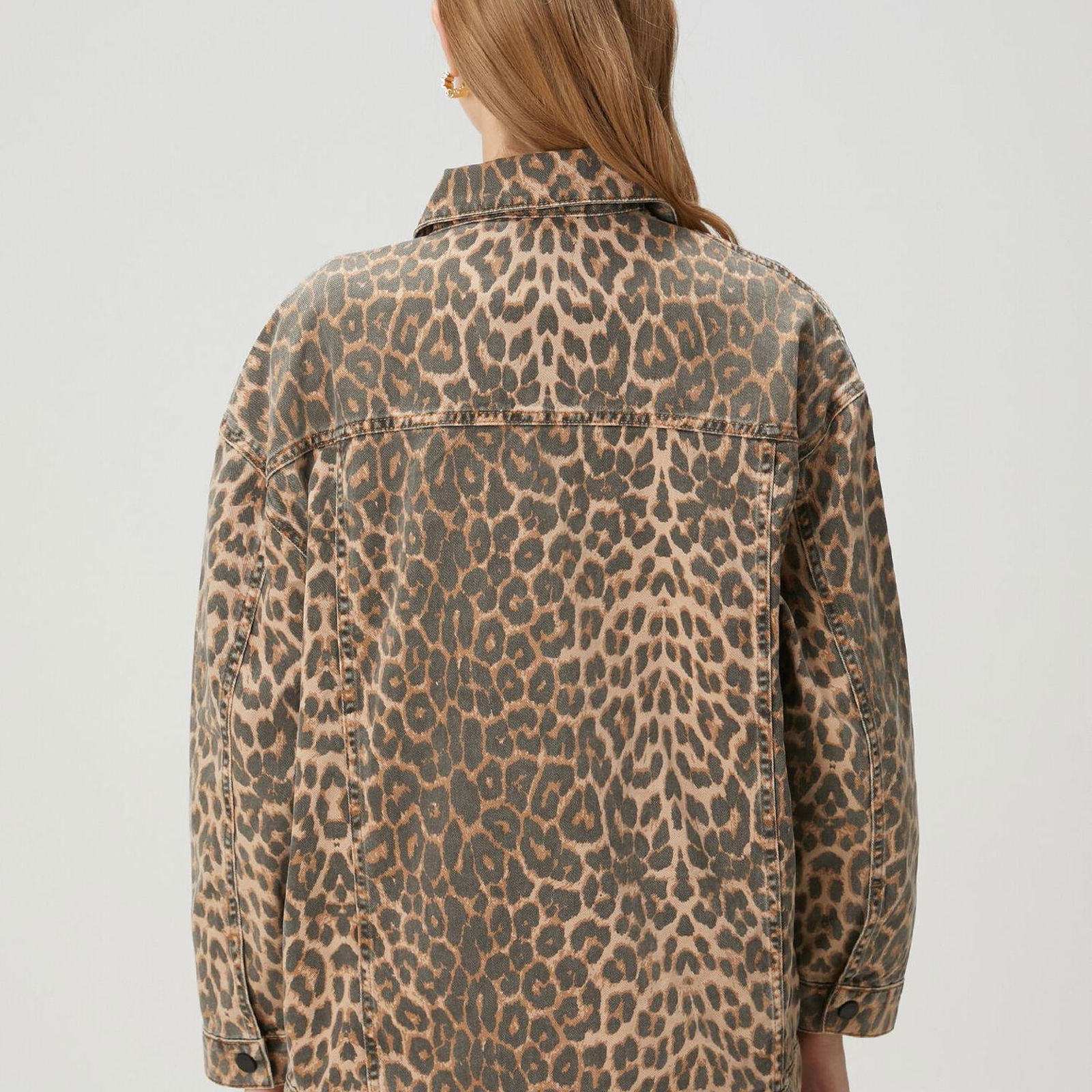 Beymen Club Kadin Leopar Desenli Denim Ceket