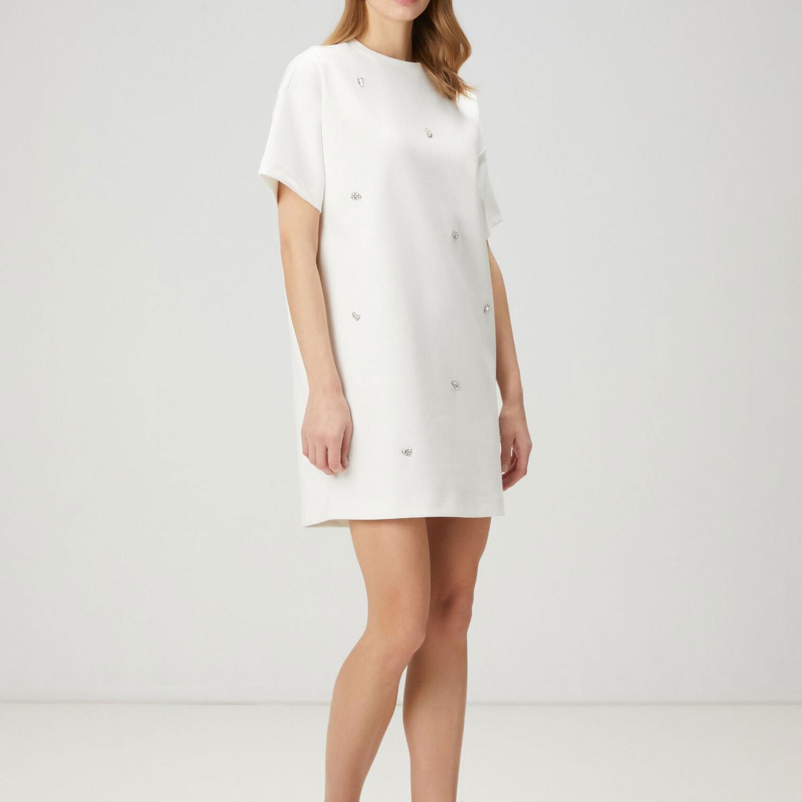 Beymen Club Kadin Oversize Beyaz İşlemeli Mini Elbise