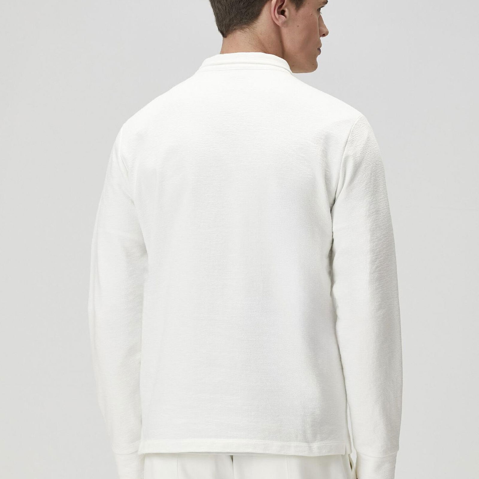 Beymen Club Erkek Kırık Beyaz Polo Yaka Sweatshirt