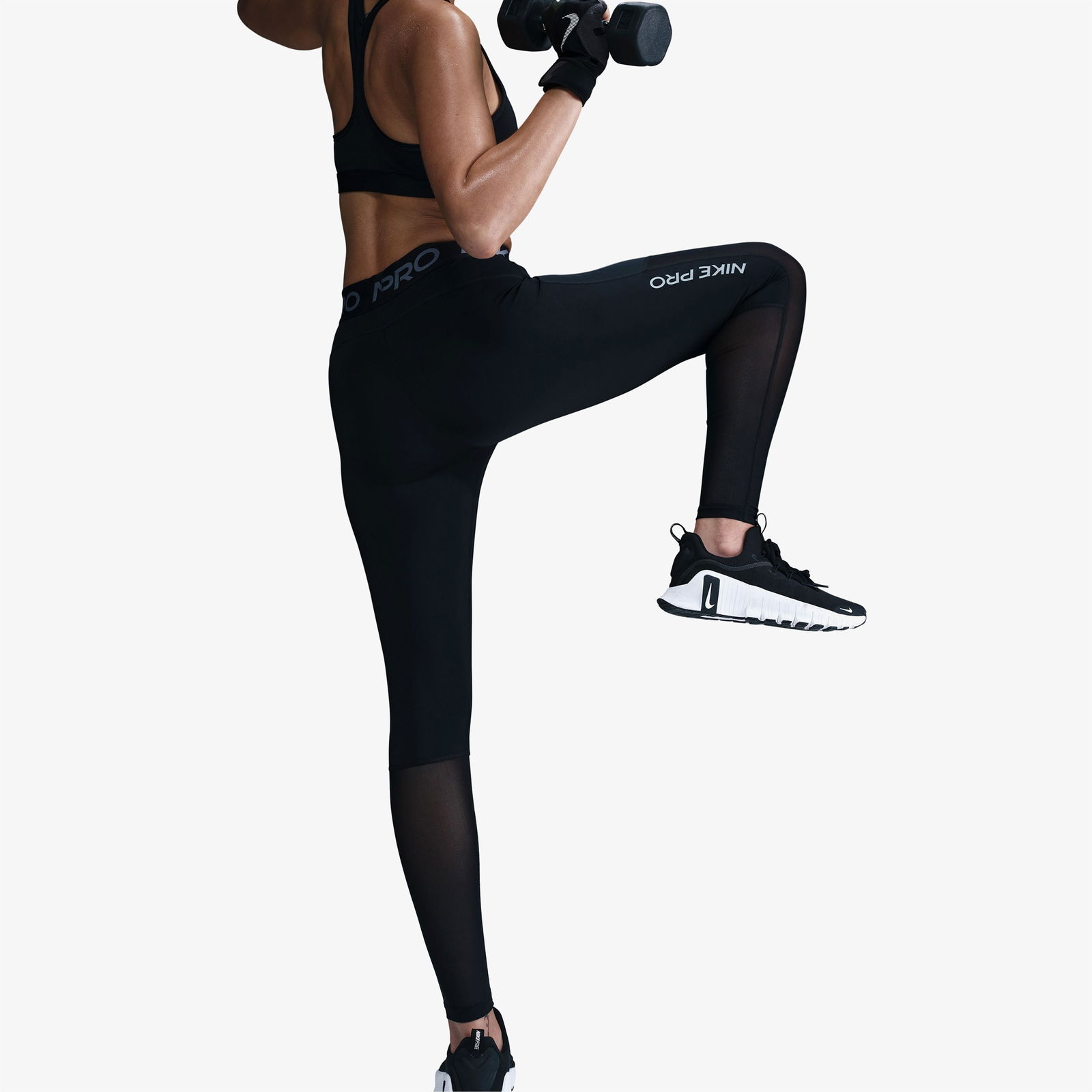 Nike Pro Dri-Fit Mid-Rise Kadın Siyah Tayt