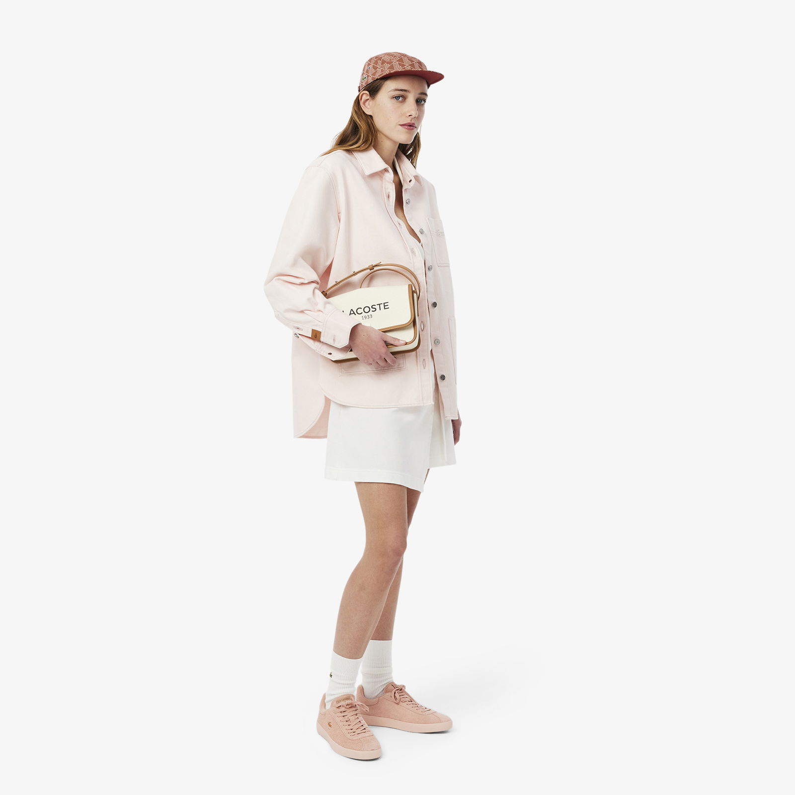 Lacoste Printed Twill Jockey Unisex Kahverengi Şapka