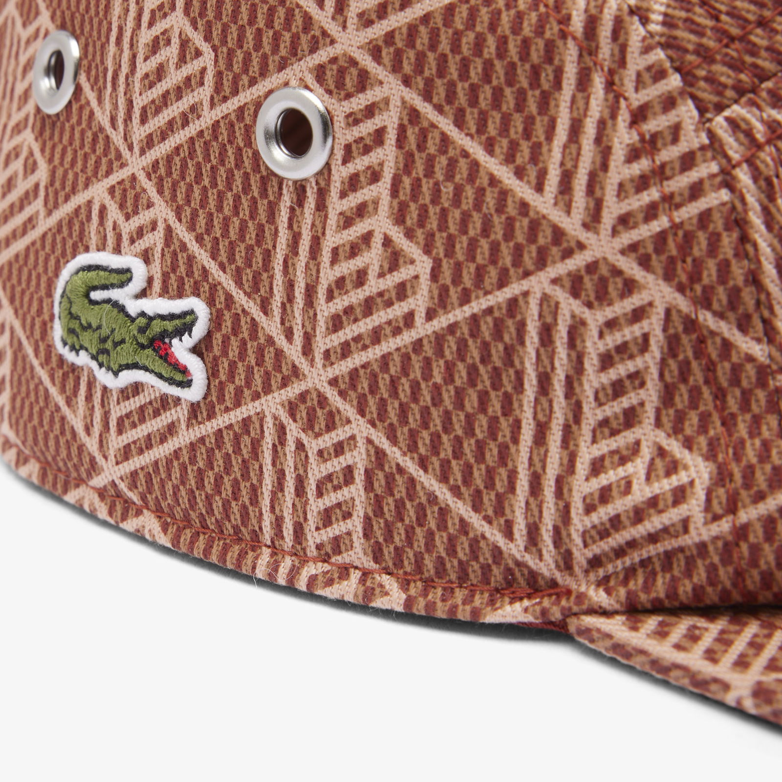 Lacoste Printed Twill Jockey Unisex Kahverengi Şapka