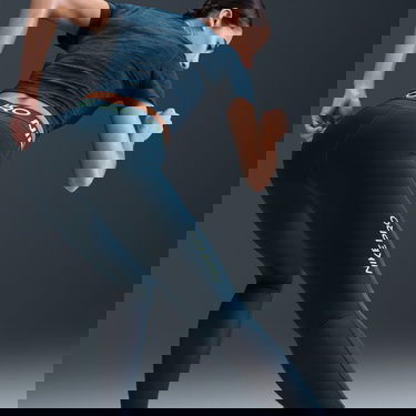  Nike Pro Dri-Fit Mid-Rise Kadın Lacivert Tayt