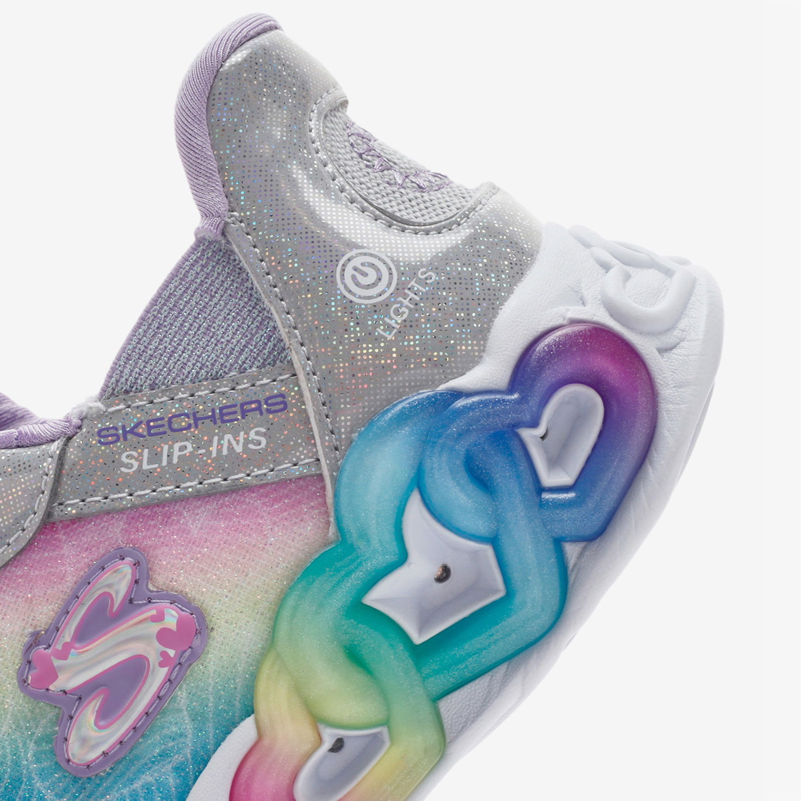 Skechers Infinite Heart Lights Çocuk Gri Spor Ayakkabı
