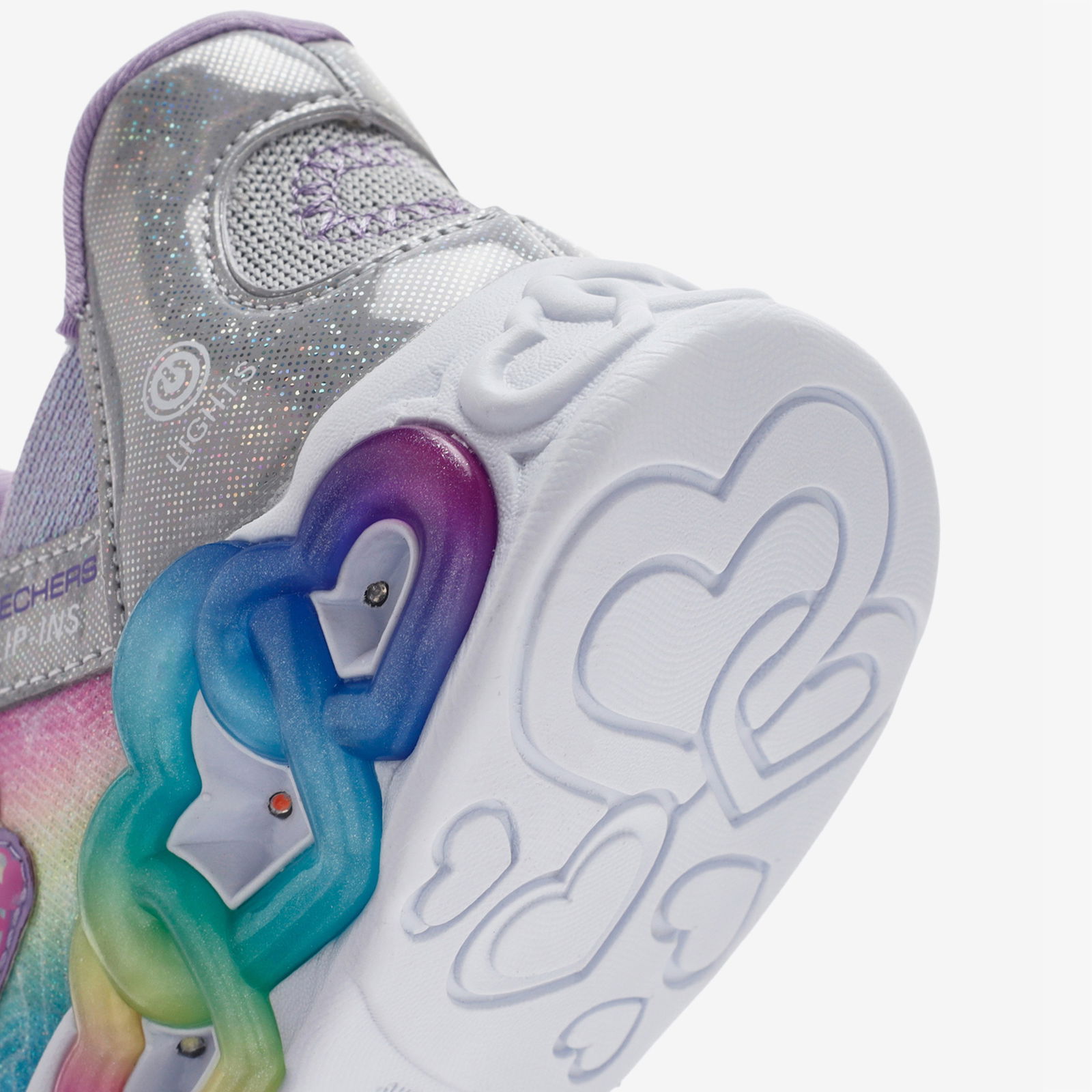 Skechers Infinite Heart Lights Çocuk Gri Spor Ayakkabı