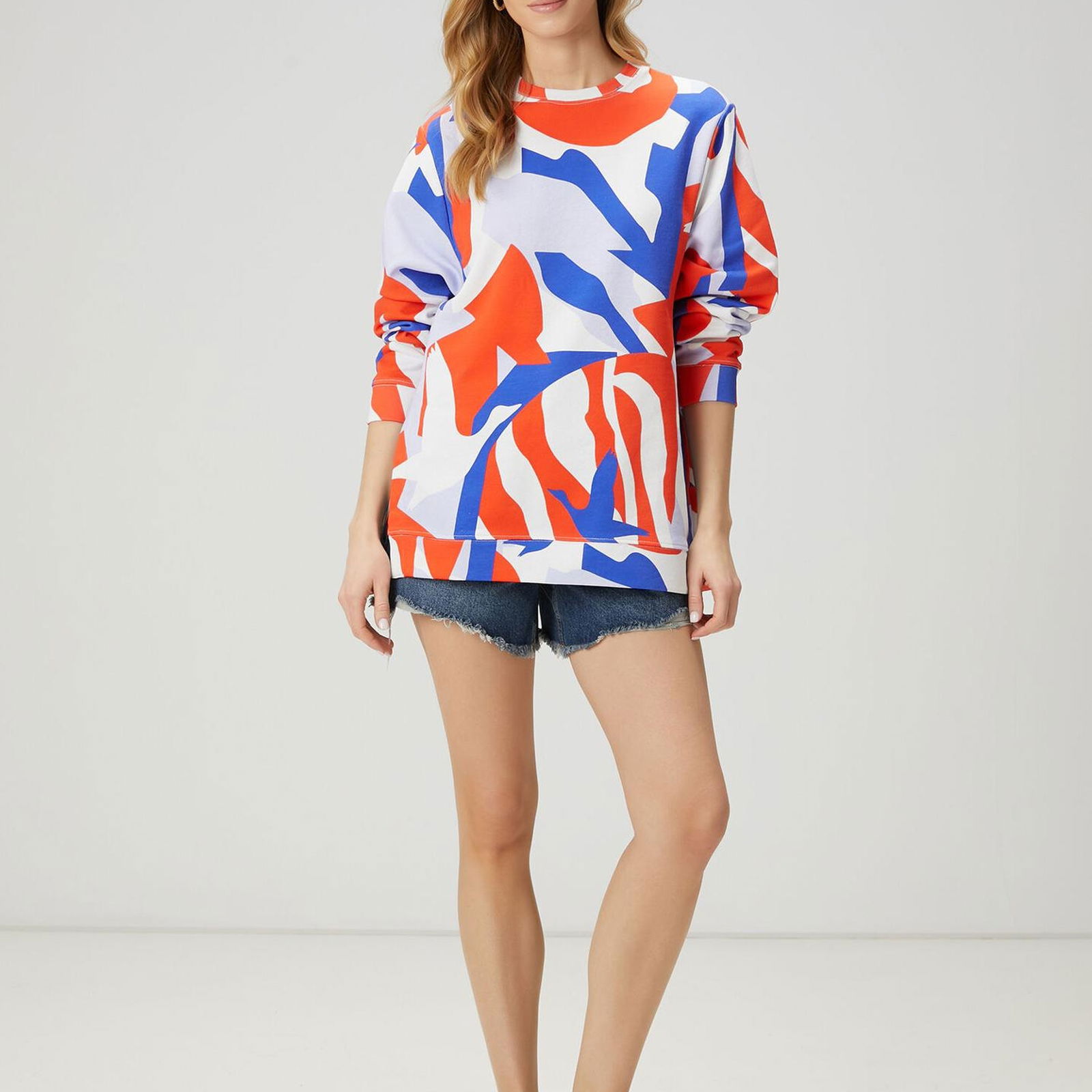 Beymen Club Kadin Mavi Mercan Logo Desenli Sweatshirt