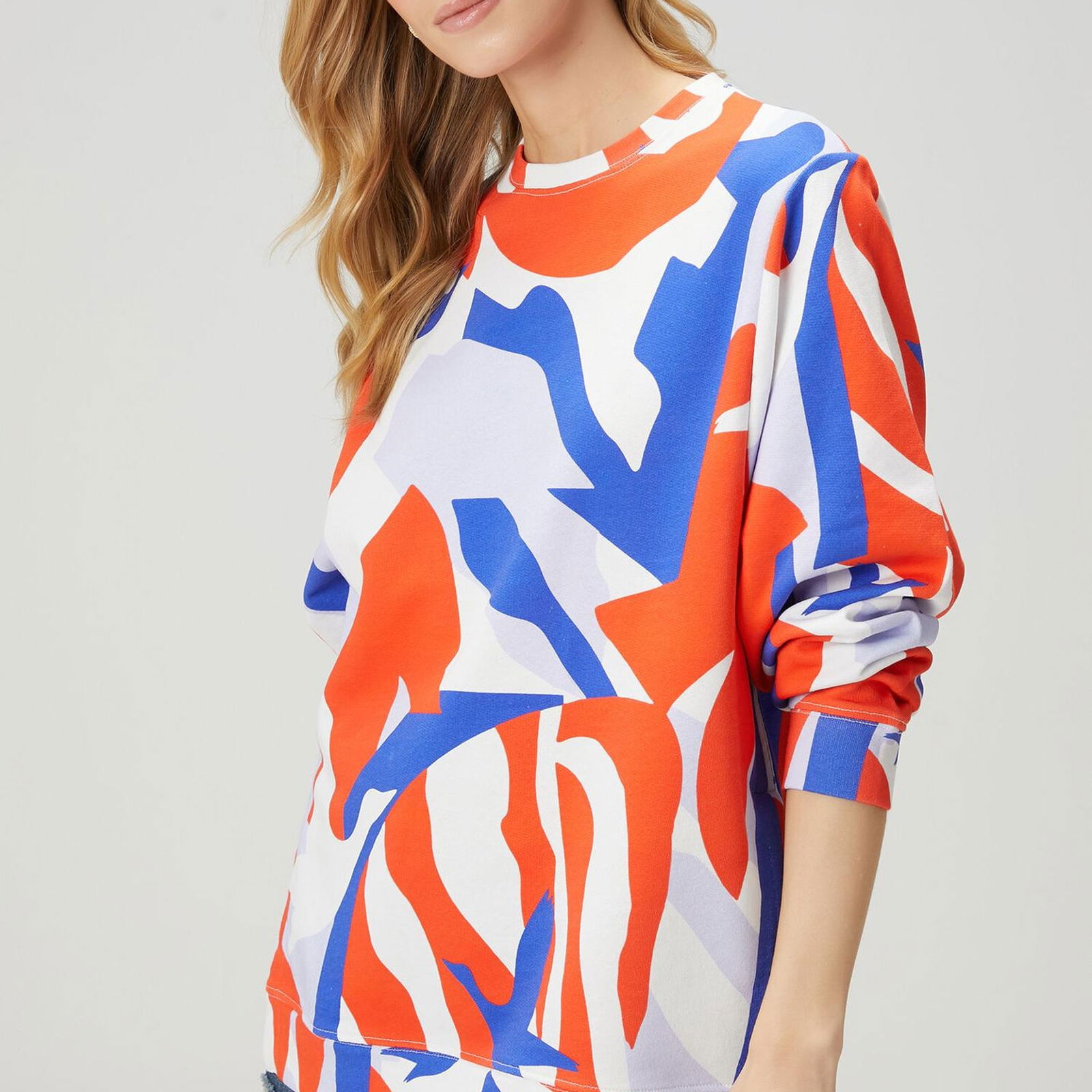Beymen Club Kadin Mavi Mercan Logo Desenli Sweatshirt