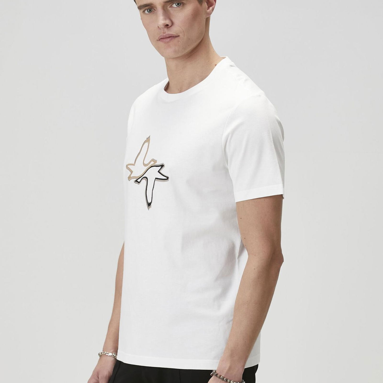 Beymen Club Erkek Beyaz Kaz Nakışlı T-shirt