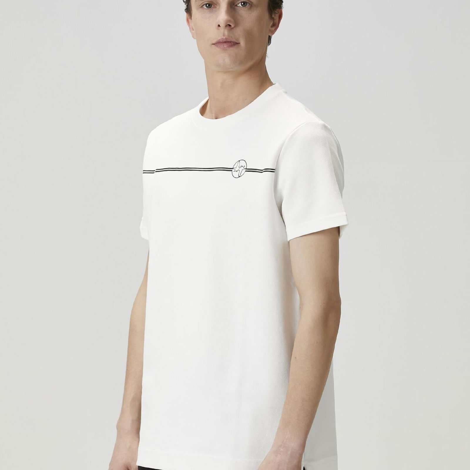Beymen Club Erkek Beyaz Şerit Kaz Baskılı T-shirt