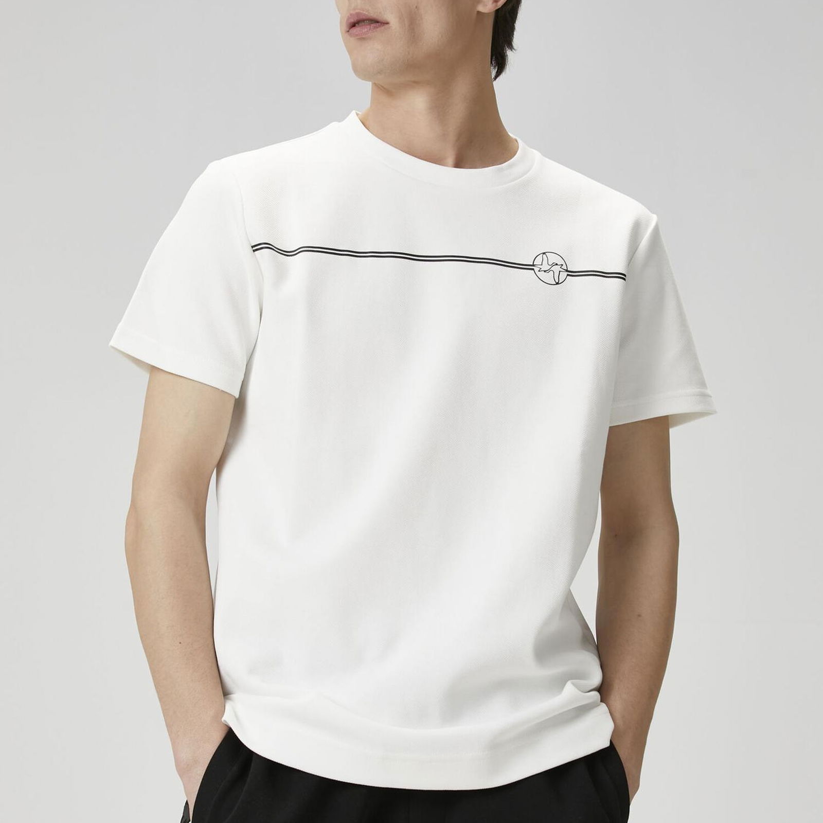 Beymen Club Erkek Beyaz Şerit Kaz Baskılı T-shirt
