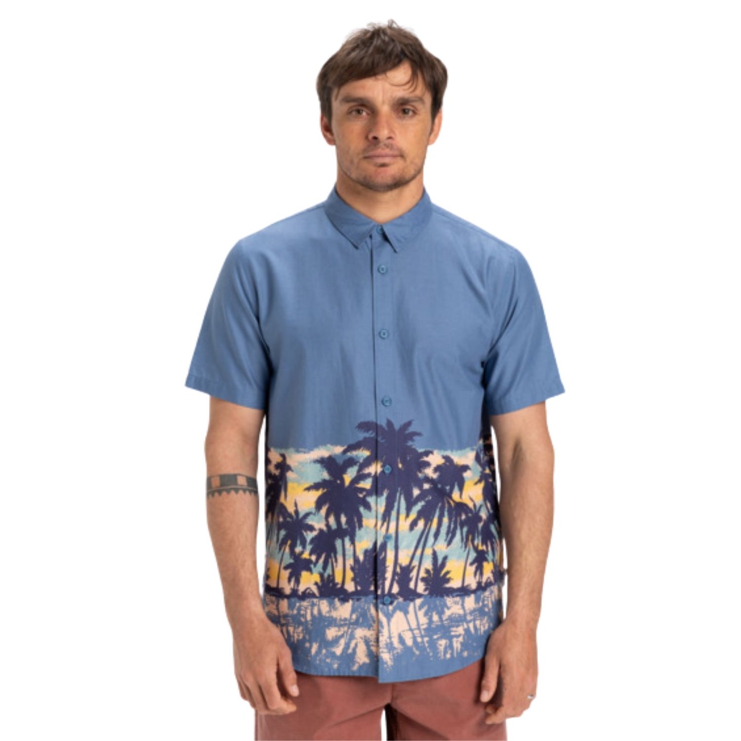 Quiksilver Apero Classic Engineered SS Erkek Mavi Gömlek