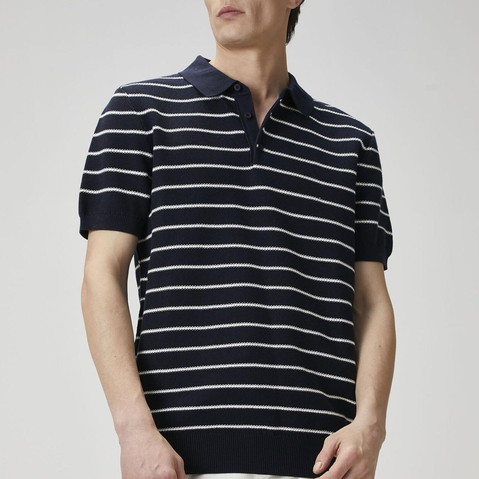 Beymen Club Erkek Lacivert Polo Yaka Colorblocked Triko Gömlek