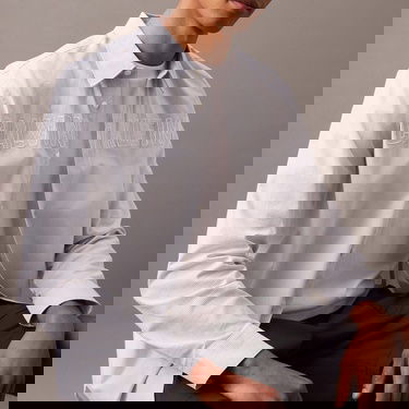  Calvin Klein Ls Oxford Logo Erkek Mavi Gömlek