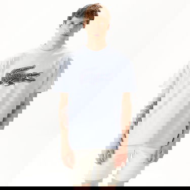  Lacoste Erkek Relaxed Fit Bisiklet Yaka Baskılı Beyaz T-Shirt