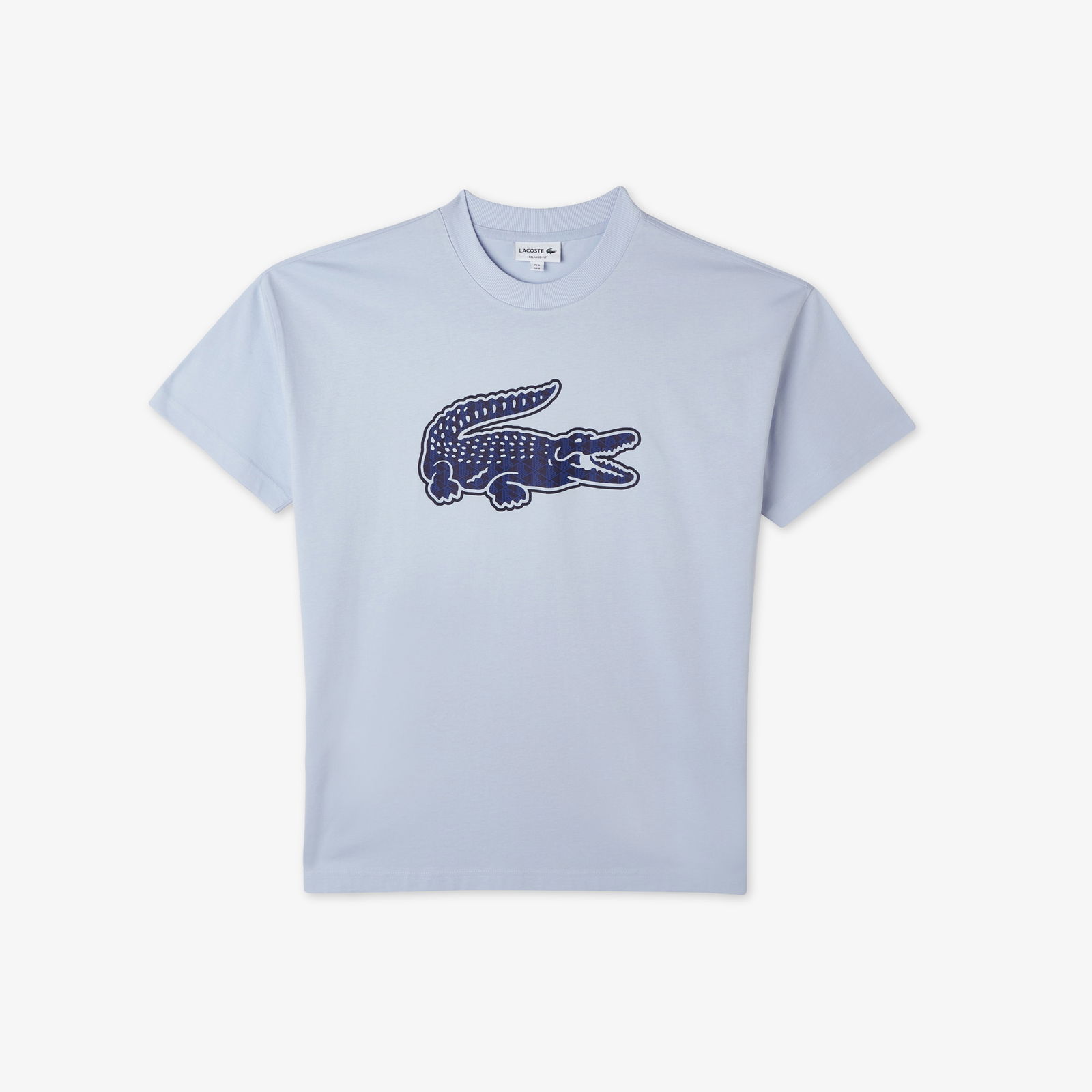 Lacoste Erkek Relaxed Fit Bisiklet Yaka Baskılı Beyaz T-Shirt