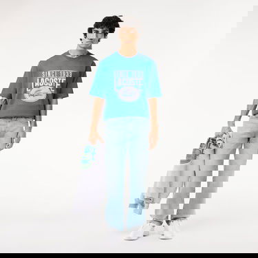  Lacoste Erkek Loose Fit Baskılı Mavi T-Shirt