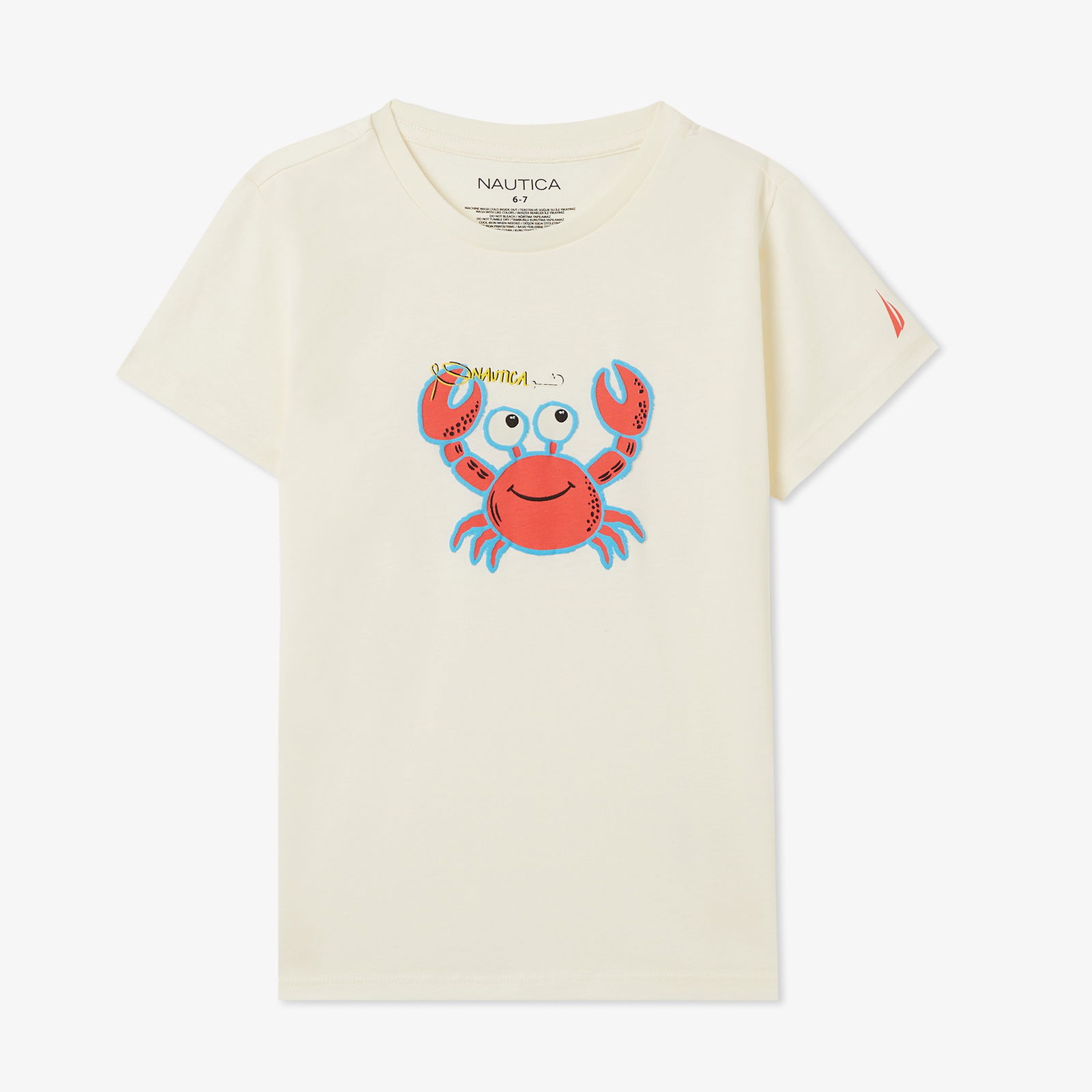 Nautica Erkek Çocuk Krem Regular Fit Baskılı T-Shirt