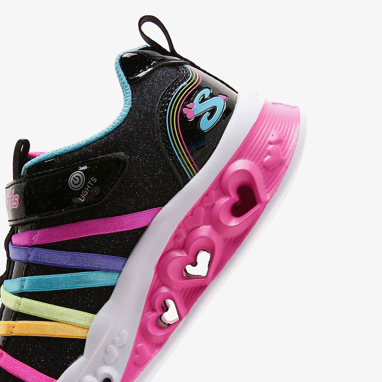 Skechers Flutter Heart Lights Rainbow Bestie Bebek Siyah Spor Ayakkabı