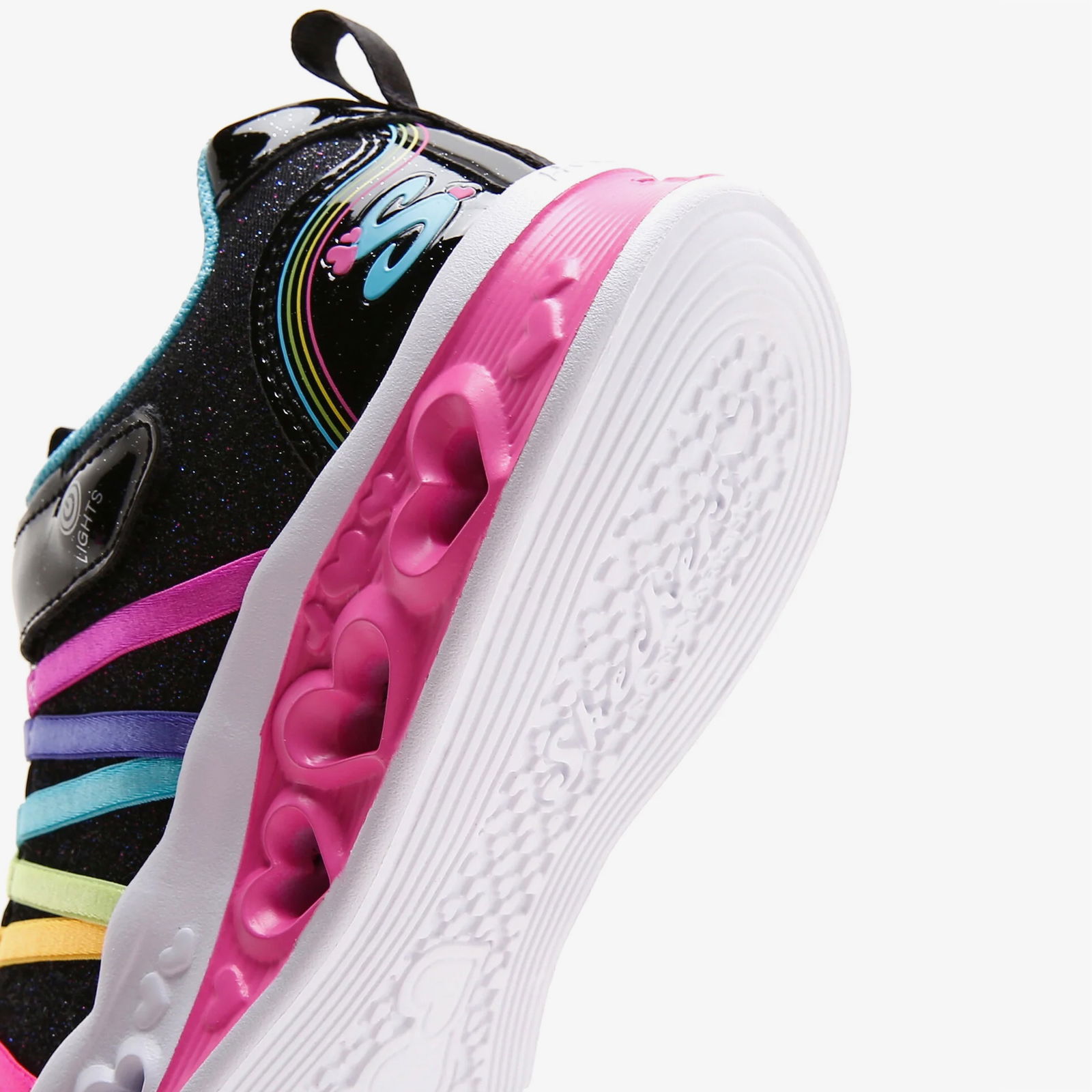 Skechers Flutter Heart Lights Rainbow Bestie Bebek Siyah Spor Ayakkabı
