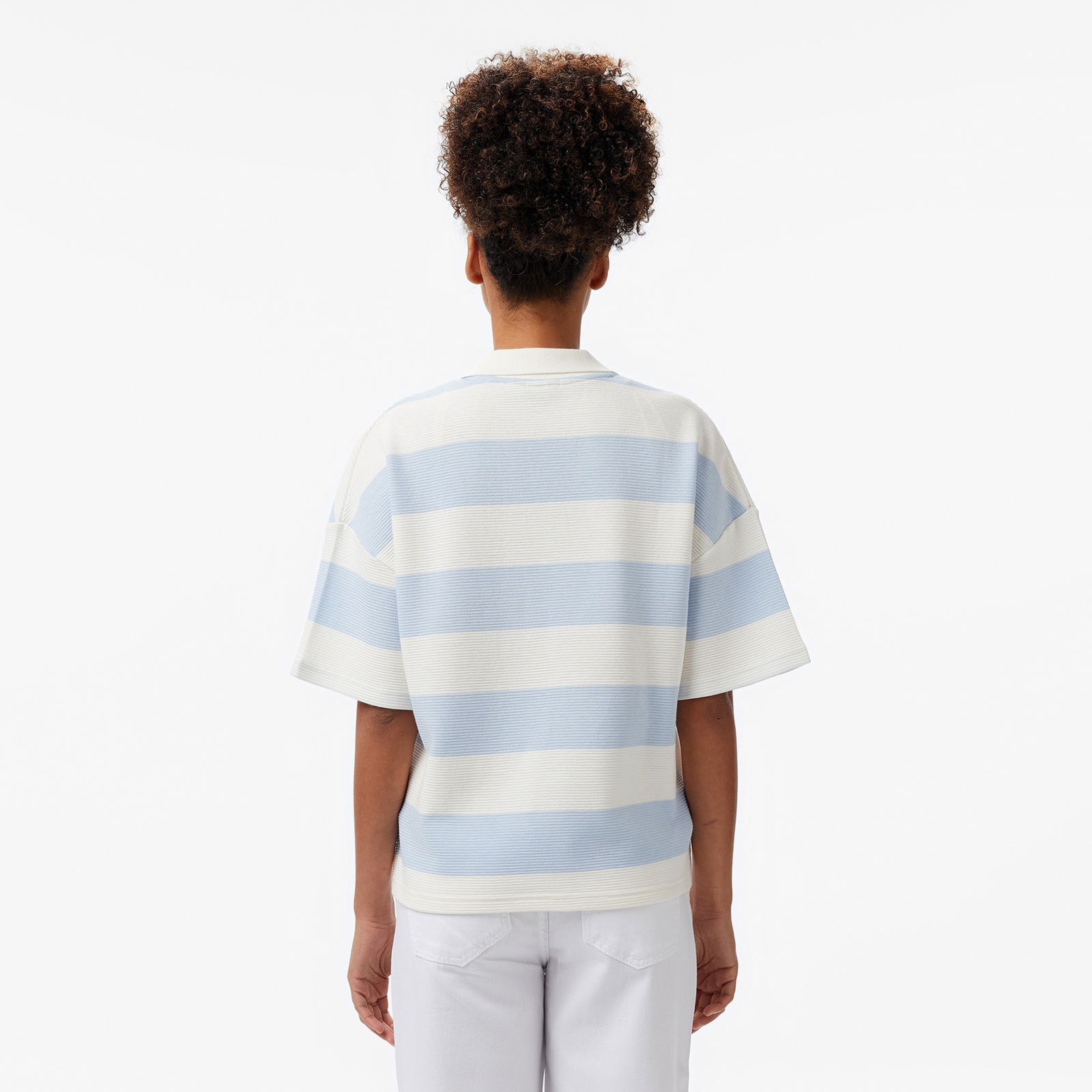 Nautica Kadın Mavi Regular Fit Çizgili Polo