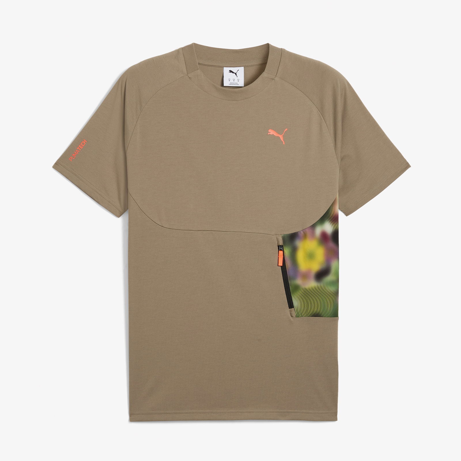 Puma Hoops X Pumatech Graphic Erkek Haki T-Shirt