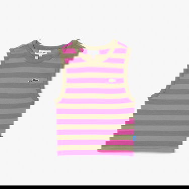  Lacoste Kız Çocuk Kolsuz Bisiklet Yaka Baskılı Kahverengi T-Shirt