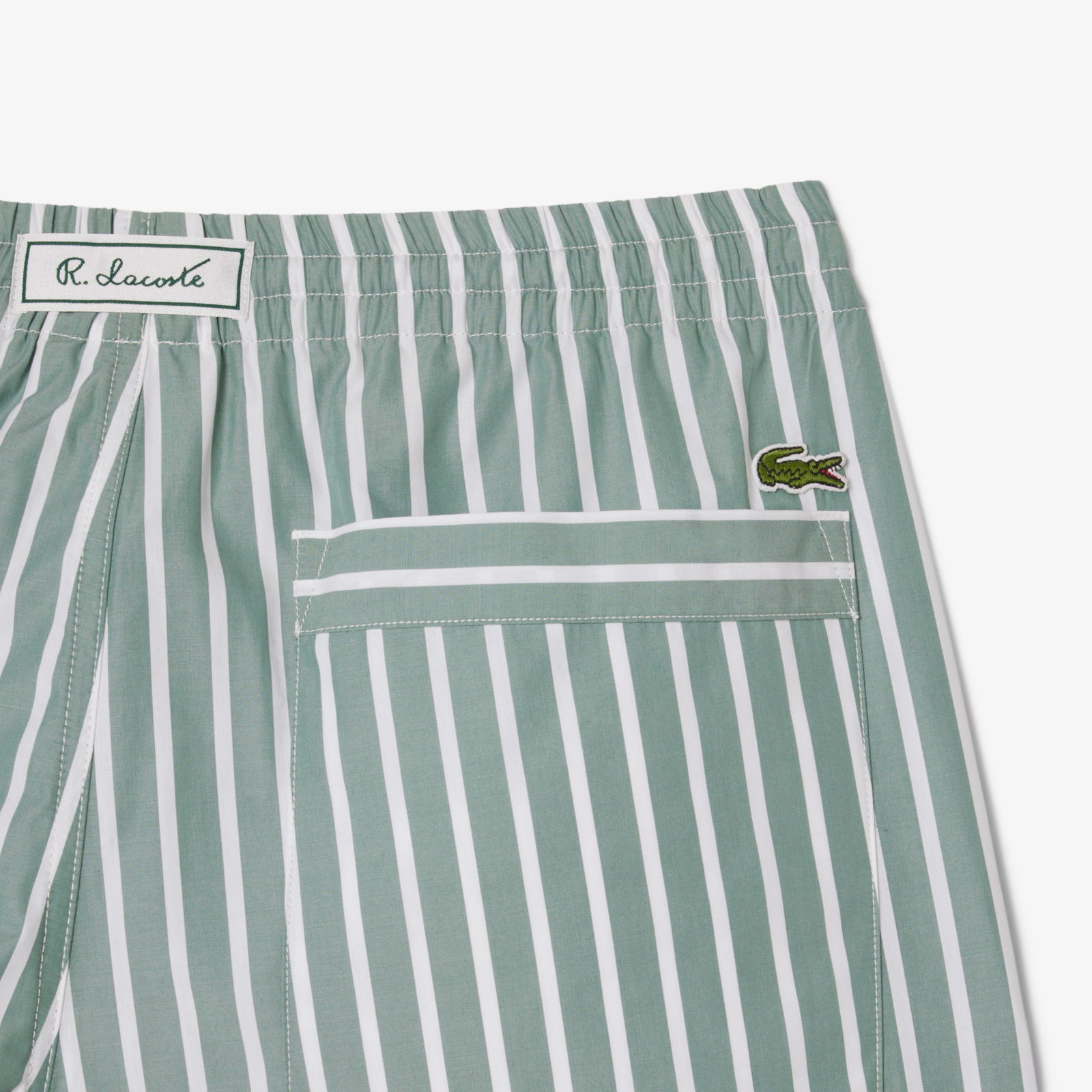 Lacoste Erkek Relaxed Fit Çizgili Yeşil Şort
