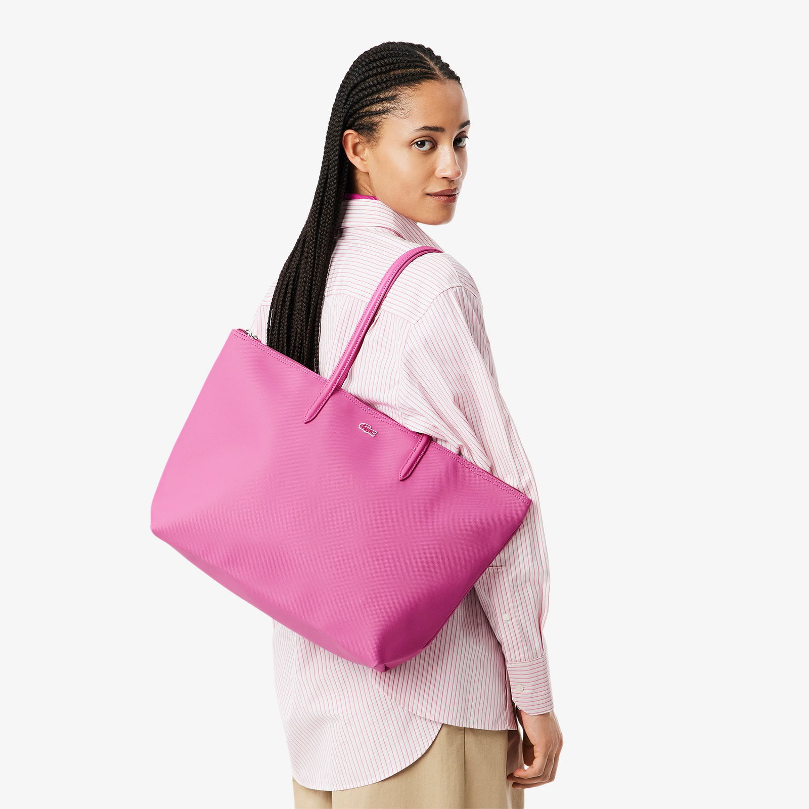 Lacoste Large L.12.12 Kadın Pembe Omuz Çantası