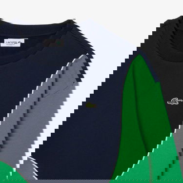  Lacoste Çocuk Bisiklet Yaka Renk Bloklu Lacivert Sweatshirt